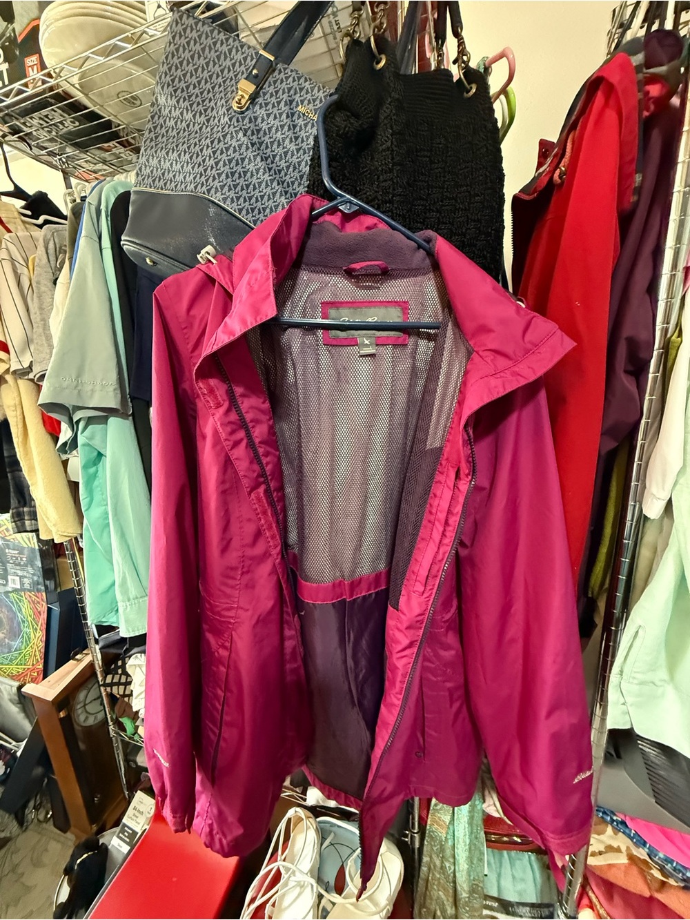 Eddie Bauer Women's Fuchsia Hooded Ski Jacket